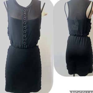 LOLA X LF Black Dress Party Dress Metal Rings Detail Size 8